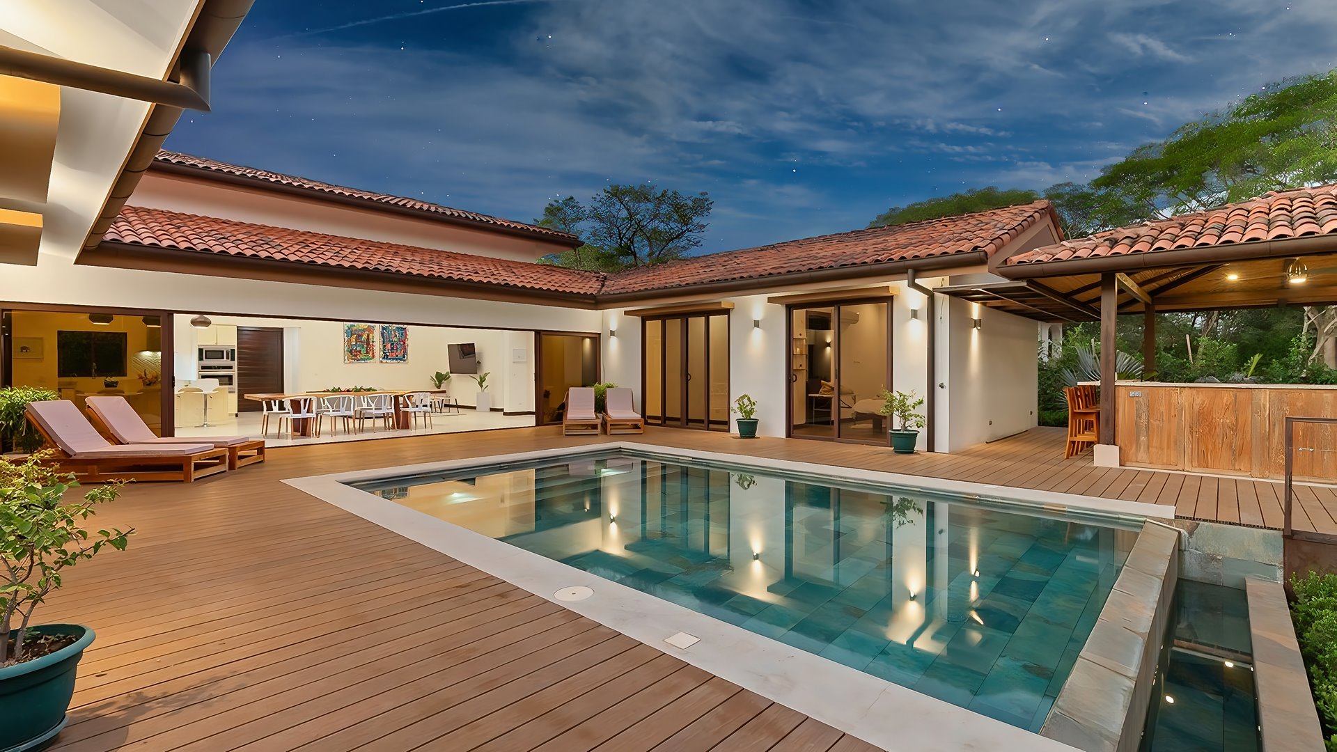 11154-Terrasse et piscine de la maison en vente à Hacienda Pinilla au Costa Rica