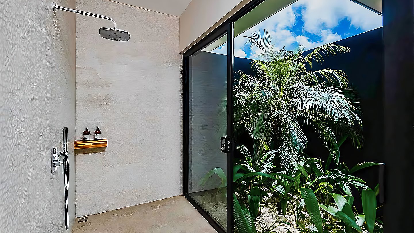 11345-Douche et jardin intérieur de la première salle de bains