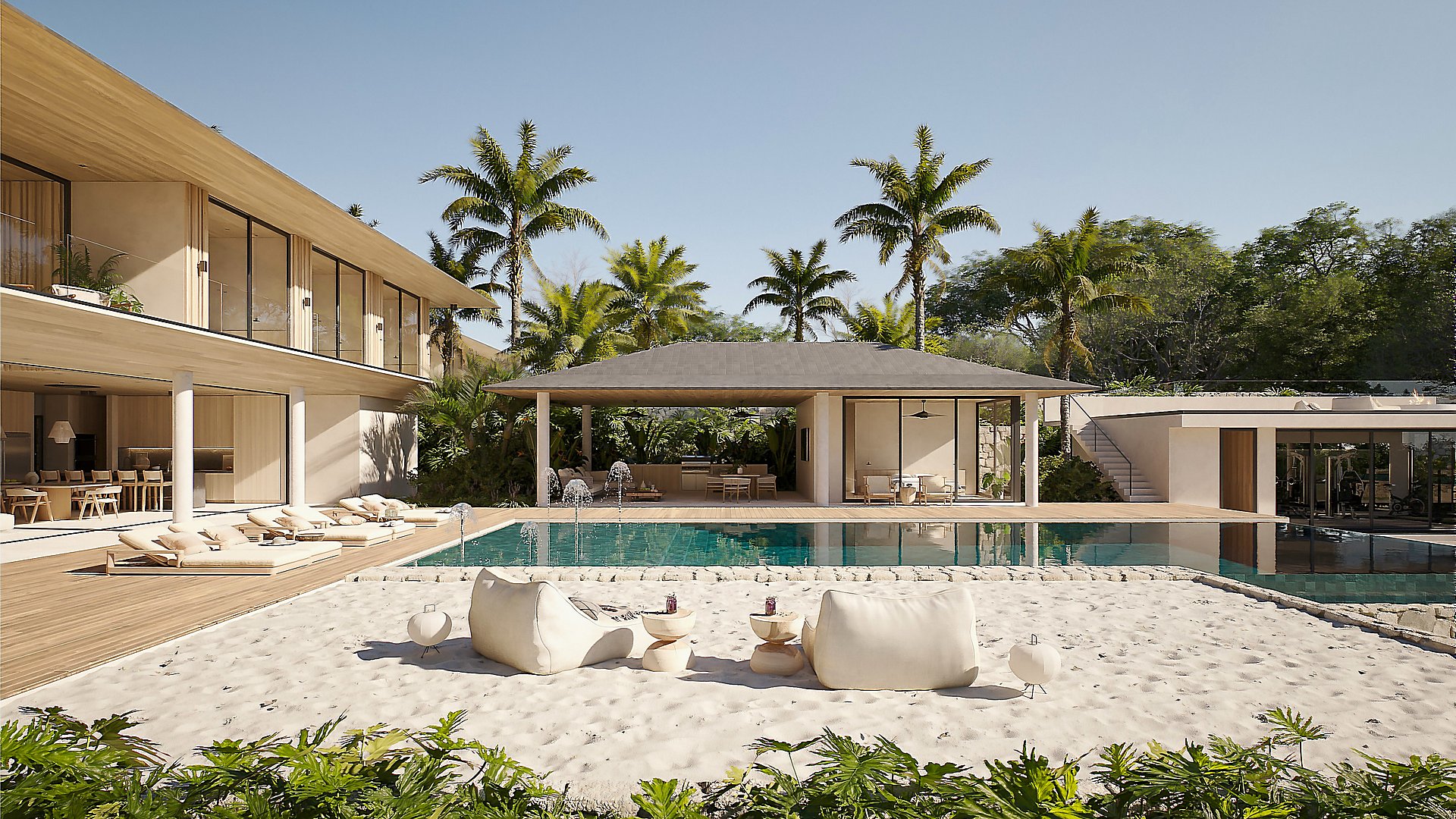 12437-L'extérieur de l'une des luxueuses villas neuves en vente à Hacienda Pinilla au Costa Rica