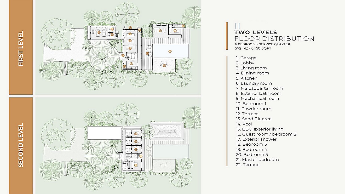 12445-Plan du premier niveau de la villa 2