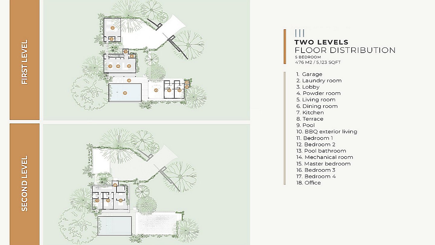 12453-Plan du premier niveau de la villa 3
