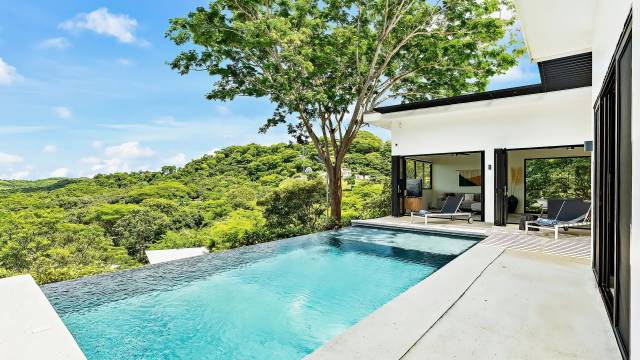 A courte distance de Tamarindo, ensemble de 2 maisons à vendre avec piscines et belle vue sur les collines.